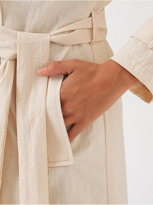 Trench coat comprido de trespasse duplo com bolsos bdart - Kiabi