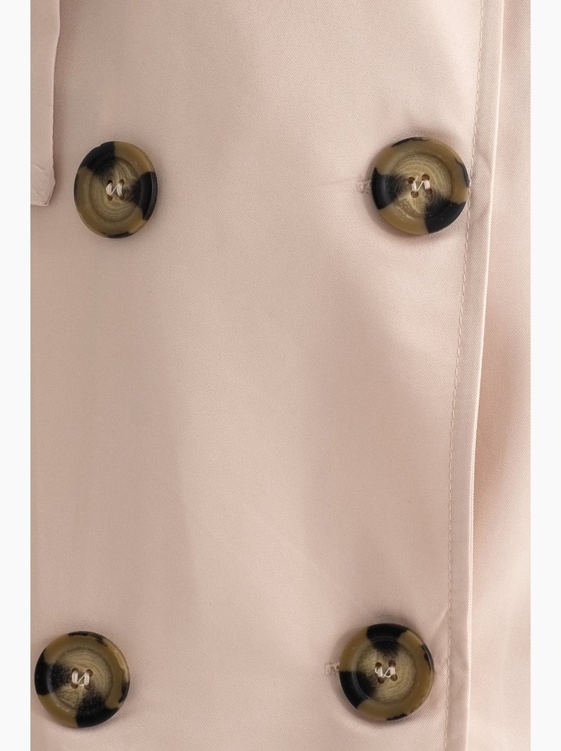 Trench coat comprido de trespasse duplo com cinto hiccup Bege natural - Kiabi