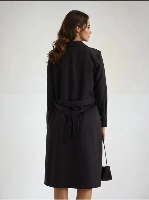 Trench coat comprido de trespasse duplo com cinto hiccup - Kiabi Trench coat comprido de trespasse duplo com cinto hiccup - Kiabi