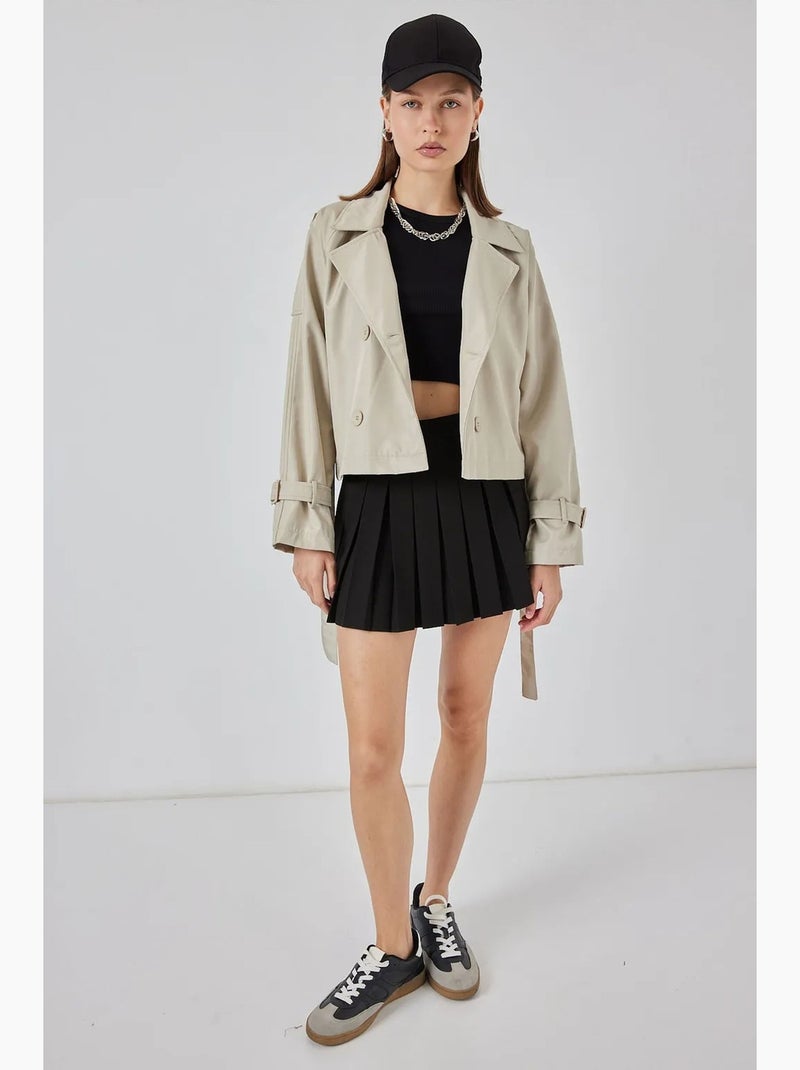 Trench coat curto com cinto bdart Bege-argila - Kiabi