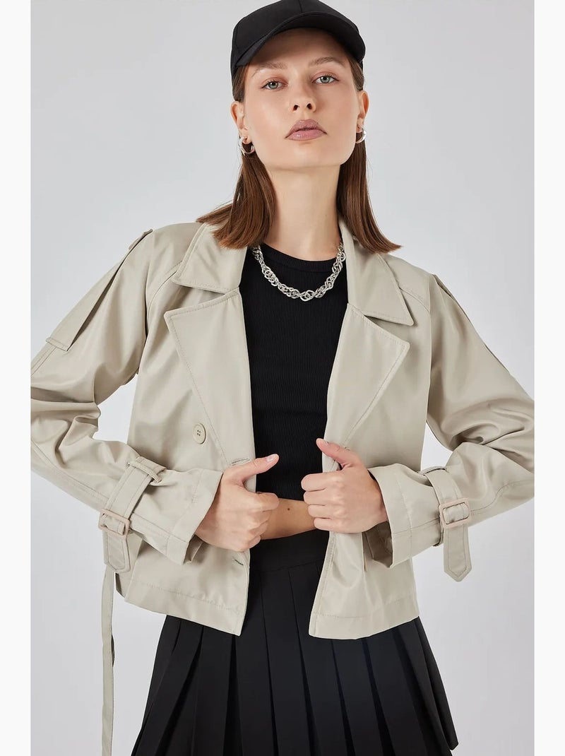 Trench coat curto com cinto bdart Bege-argila - Kiabi