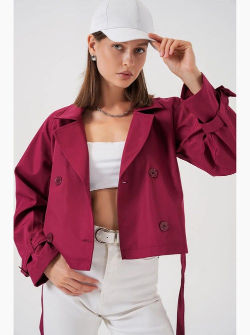 Trench coat curto com cinto bdart - Kiabi Trench coat curto com cinto bdart - Kiabi