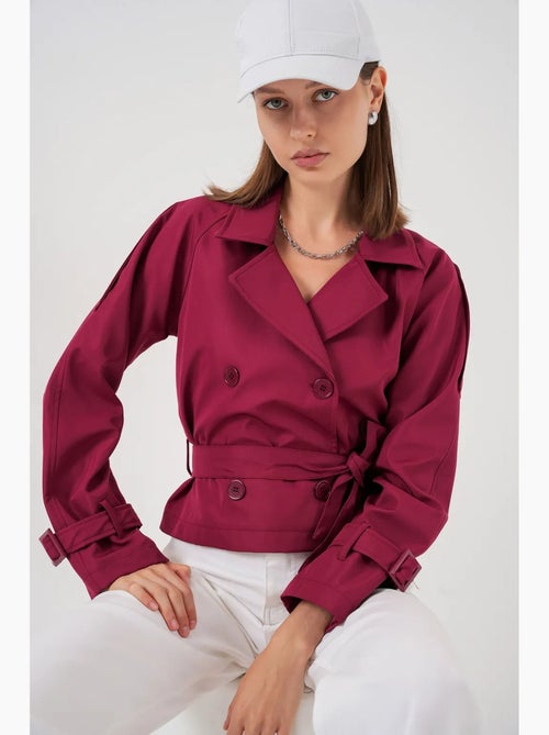 Trench coat curto com cinto bdart - Kiabi Trench coat curto com cinto bdart - Kiabi