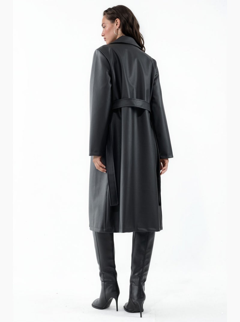 Trench coat feminino hiccup Preto - Kiabi