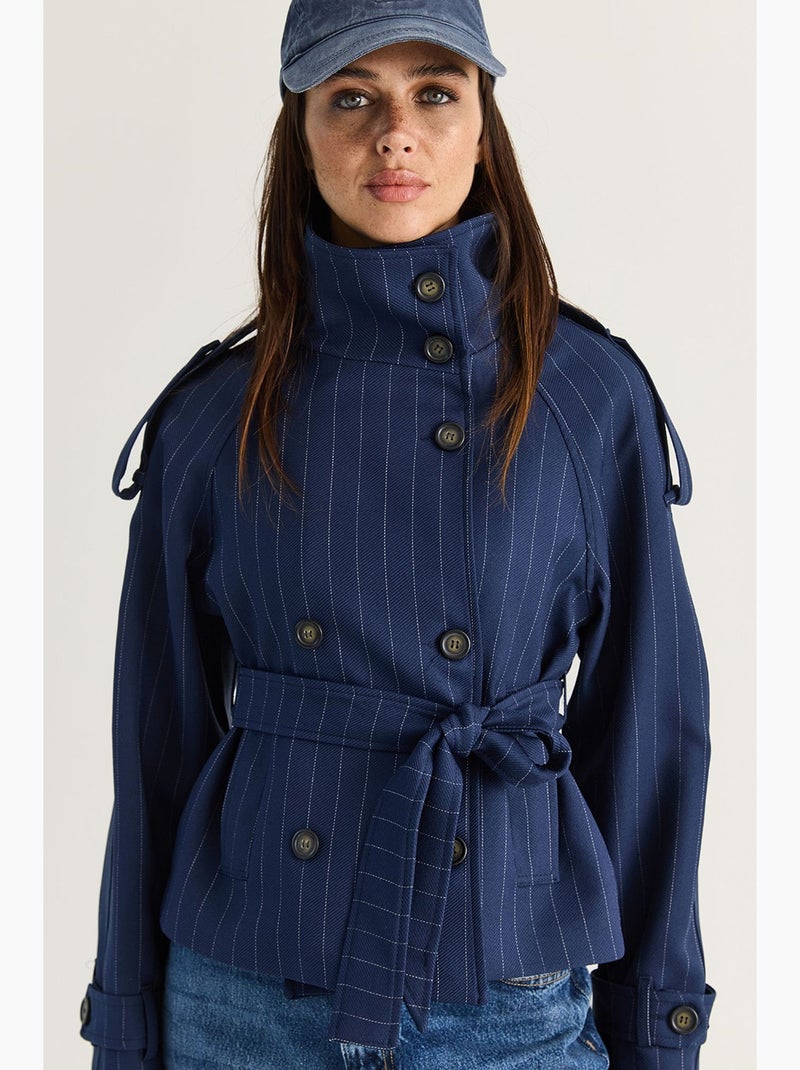 Trench coat feminino lucci Azul-marinho - Kiabi