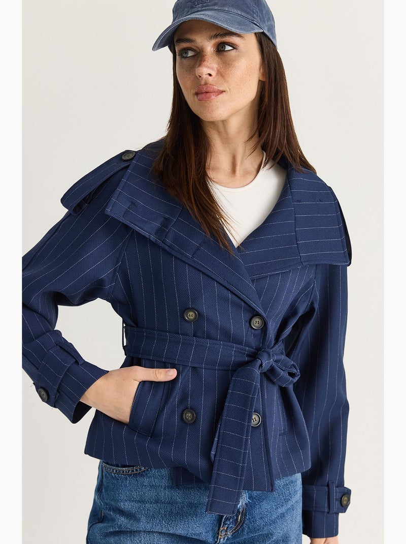 Trench coat feminino lucci Azul-marinho - Kiabi