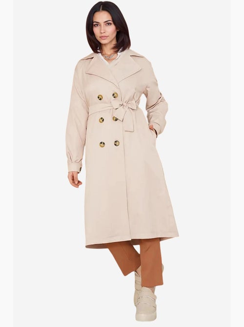 Trench coat longo de abotoamento duplo bdart - Kiabi Trench coat longo de abotoamento duplo bdart - Kiabi