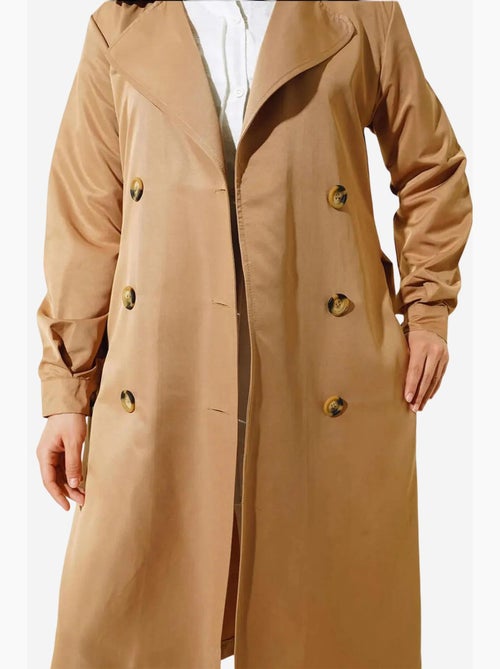 Trench coat longo de abotoamento duplo bdart - Kiabi Trench coat longo de abotoamento duplo bdart - Kiabi