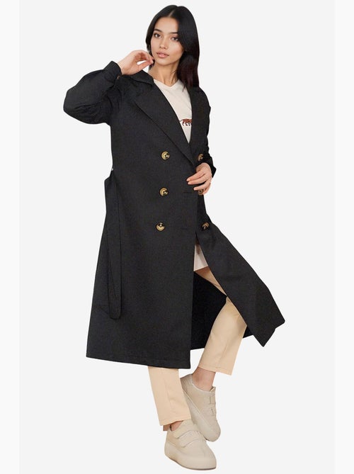Trench coat longo de abotoamento duplo bdart - Kiabi Trench coat longo de abotoamento duplo bdart - Kiabi