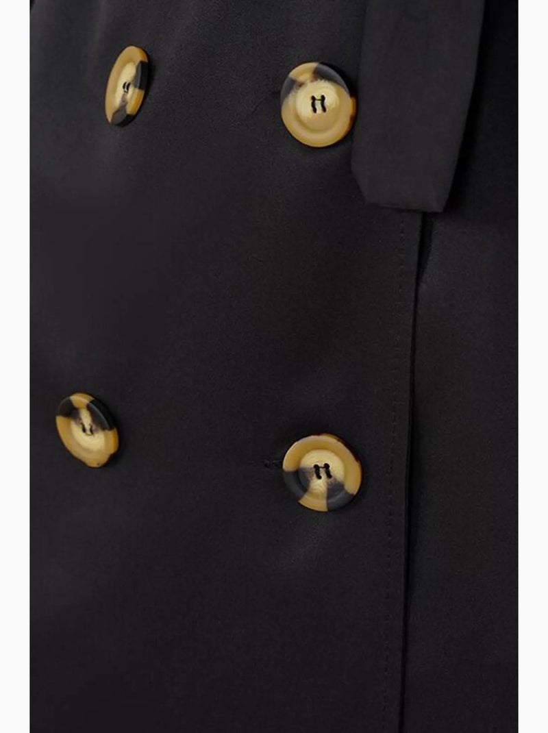 Trench coat longo de abotoamento duplo bdart Preto - Kiabi