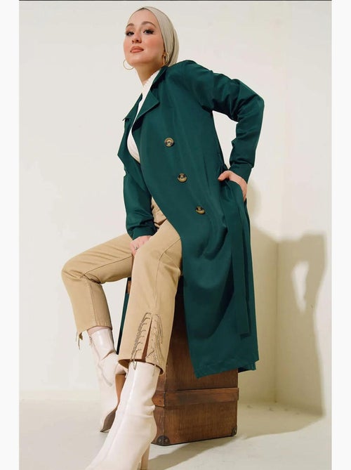Trench coat longo de abotoamento duplo bdart - Kiabi