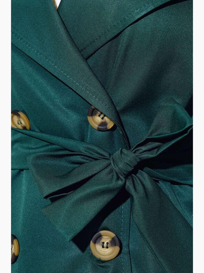Trench coat longo de abotoamento duplo bdart Verde esmeralda - Kiabi