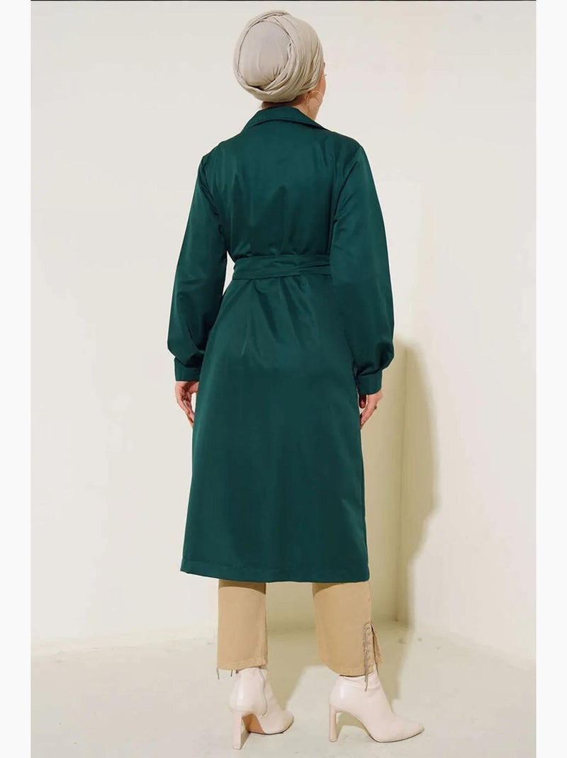 Trench coat longo de abotoamento duplo bdart Verde esmeralda - Kiabi