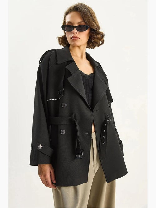 Trench coat midi em mistura de algodão com fecho de botões lucci - Kiabi Trench coat midi em mistura de algodão com fecho de botões lucci - Kiabi