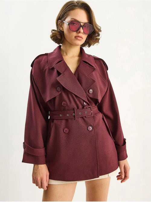 Trench coat midi em mistura de algodão com fecho de botões lucci - Kiabi Trench coat midi em mistura de algodão com fecho de botões lucci - Kiabi