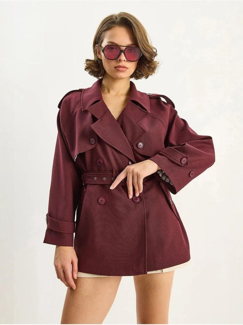Trench coat midi em mistura de algodão com fecho de botões lucci - Kiabi Trench coat midi em mistura de algodão com fecho de botões lucci - Kiabi