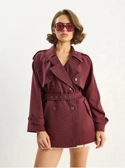 Trench coat midi em mistura de algodão com fecho de botões lucci - Kiabi Trench coat midi em mistura de algodão com fecho de botões lucci - Kiabi