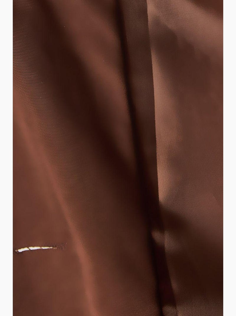 Trench coat midi oversized com gola xale lucci Castanho-escuro - Kiabi