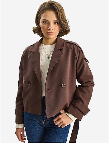Trench coat oversized com fecho de atar lucci