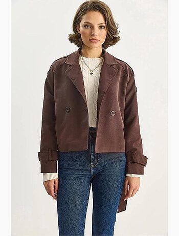 Trench coat oversized com fecho de atar lucci