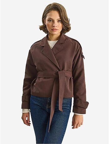 Trench coat oversized com fecho de atar lucci