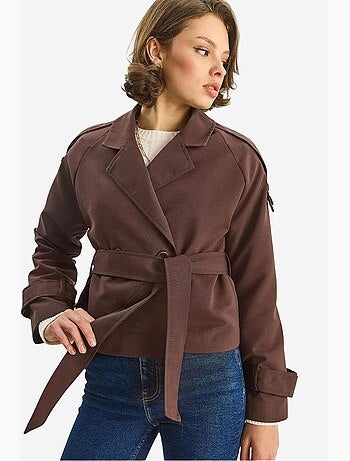Trench coat oversized com fecho de atar lucci