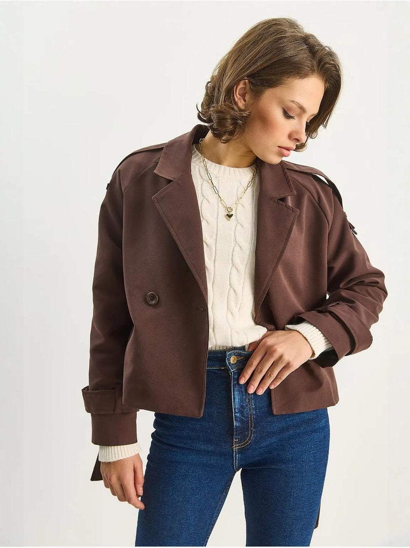 Trench coat oversized com fecho de atar lucci Castanho-escuro - Kiabi