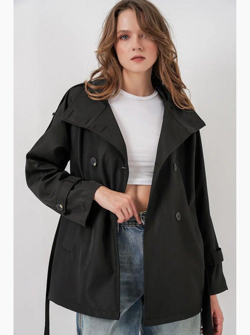 Trench coat regular fit com gola de casaco bdart - Kiabi Trench coat regular fit com gola de casaco bdart - Kiabi