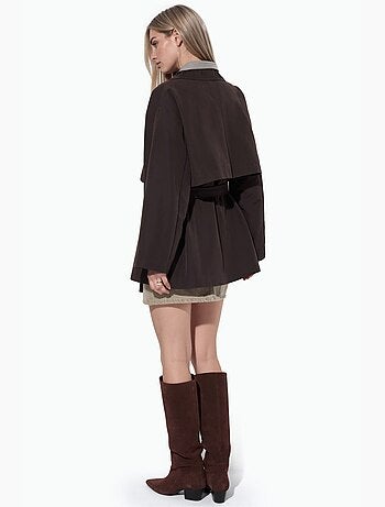 Trench coat trespassado com cinto hiccup