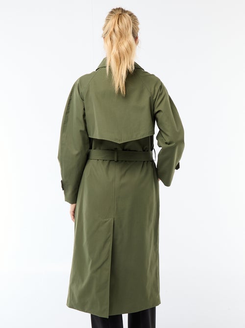 Trench comprido com abotoadura dupla - Kiabi