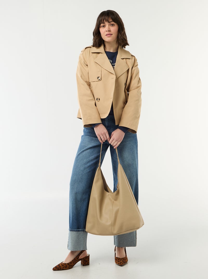 Trench curto Bege - Kiabi