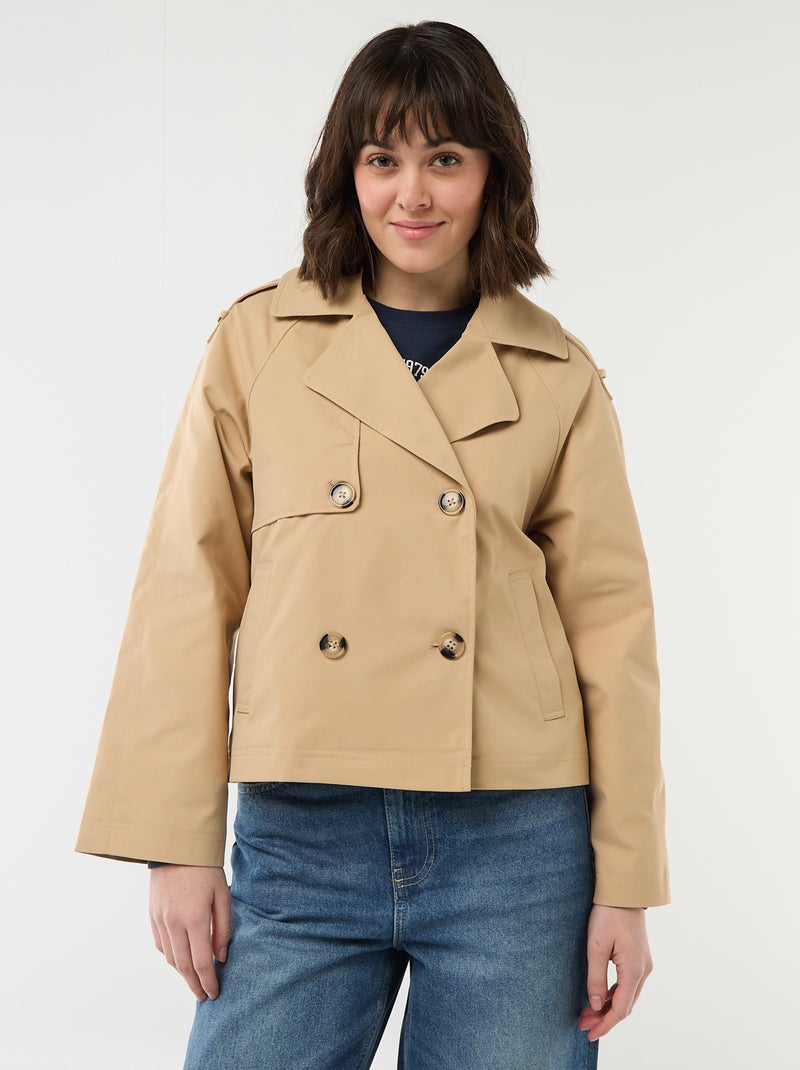 Trench curto Bege - Kiabi