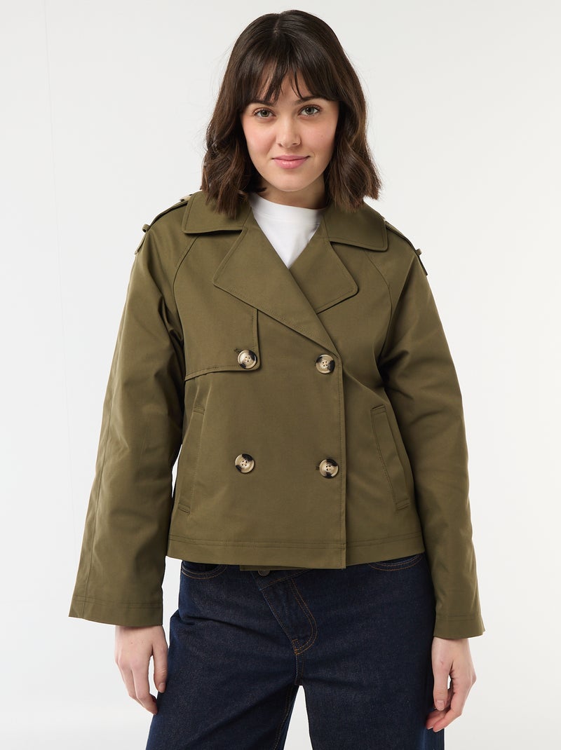 Trench curto Caqui - Kiabi