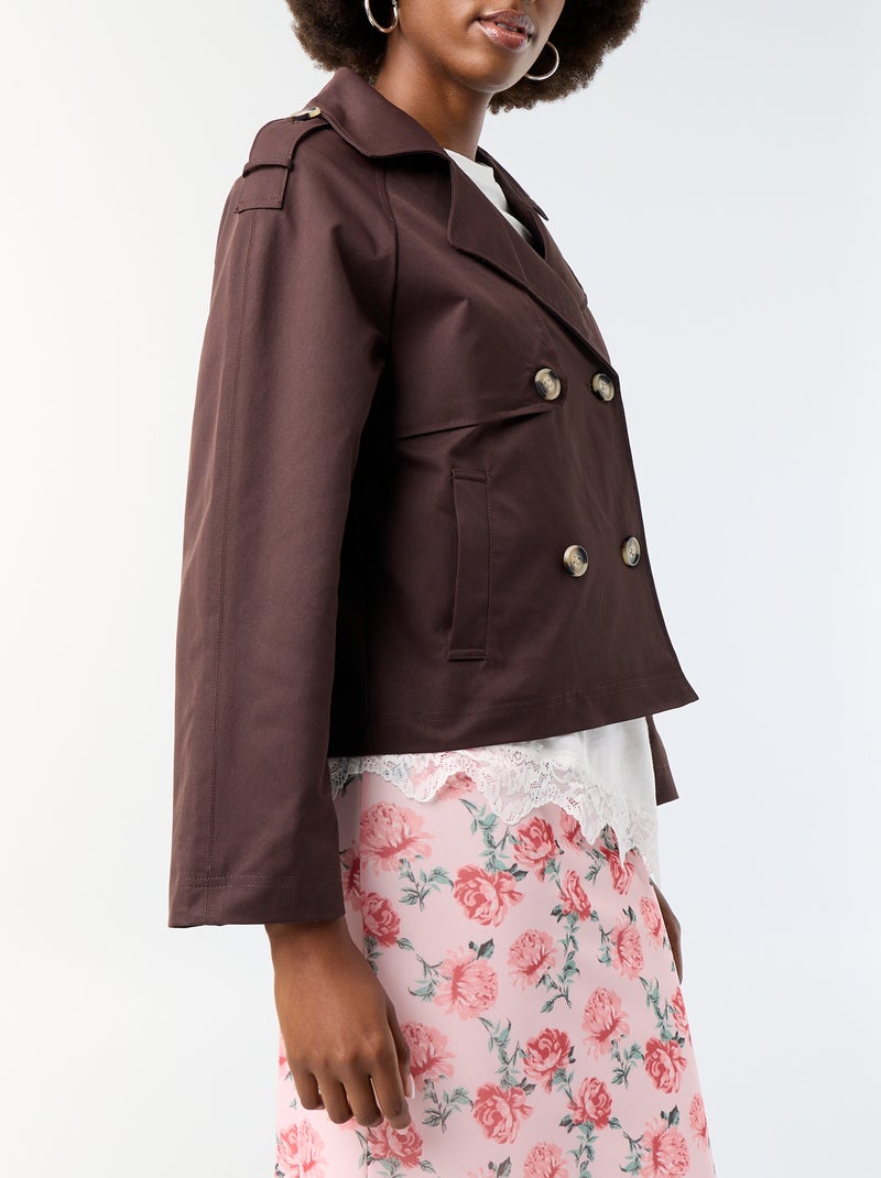 Trench curto Castanho - Kiabi