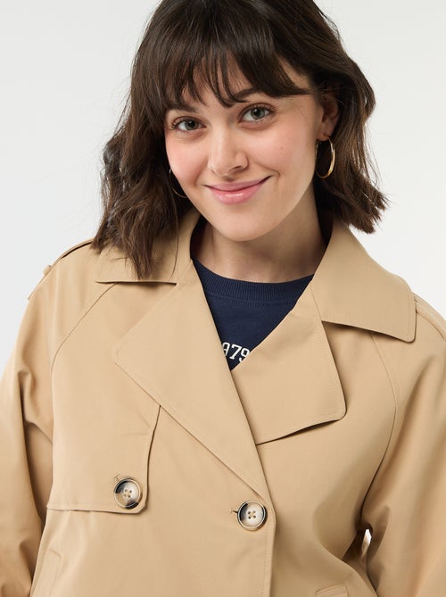 Trench curto em algodão - Kiabi