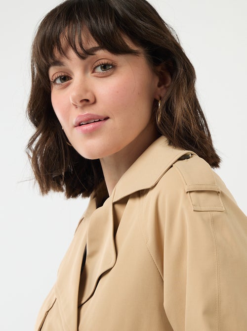 Trench curto em algodão - Kiabi