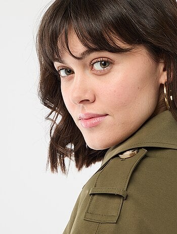 Trench curto em algodão