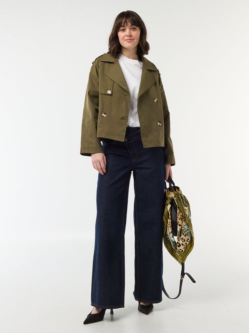 Trench curto em algodão - Kiabi