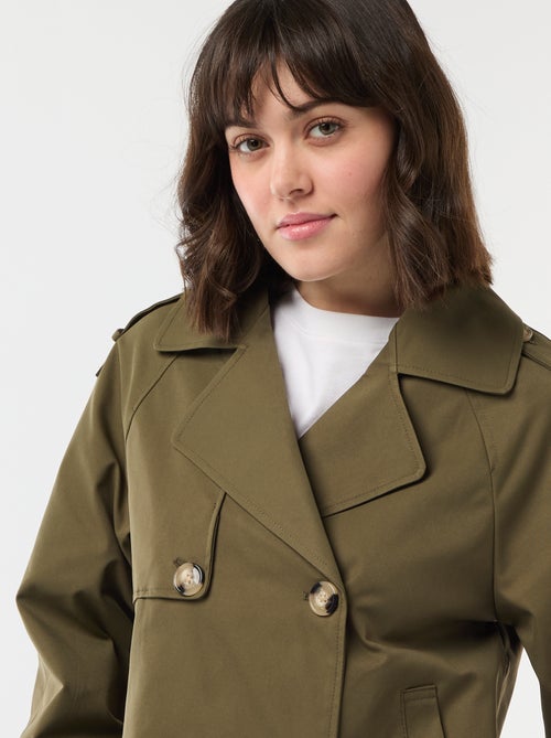 Trench curto em algodão - Kiabi