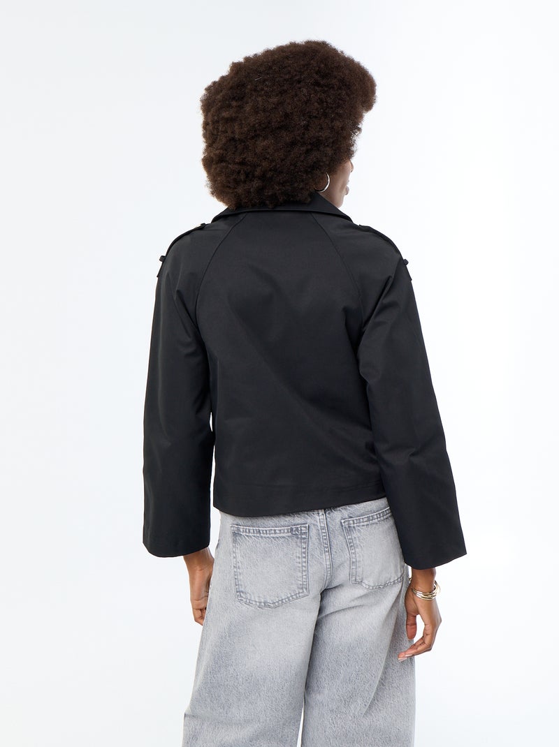 Trench curto Preto - Kiabi