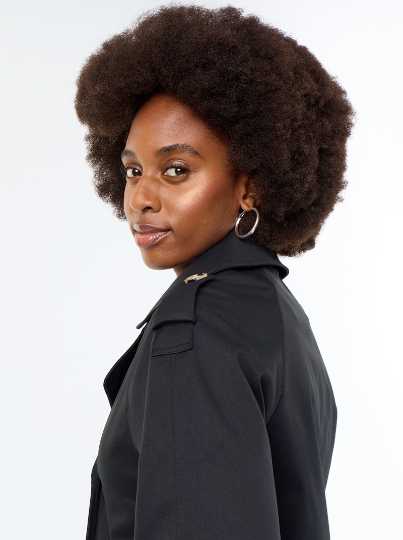 Trench curto Preto - Kiabi