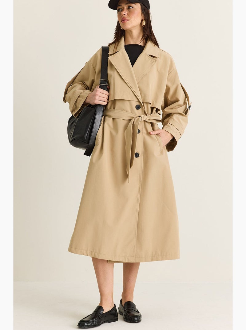 Trench de mulher lucci Camelo - Kiabi