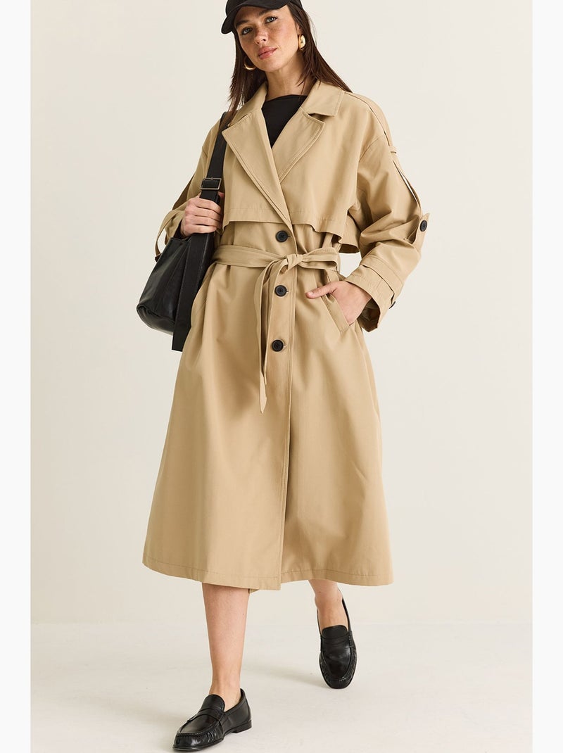 Trench de mulher lucci Camelo - Kiabi