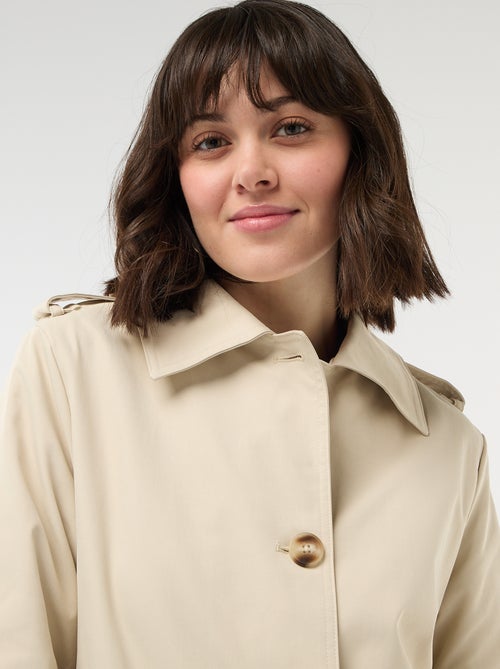 Trench midi com gola de camisa - Kiabi