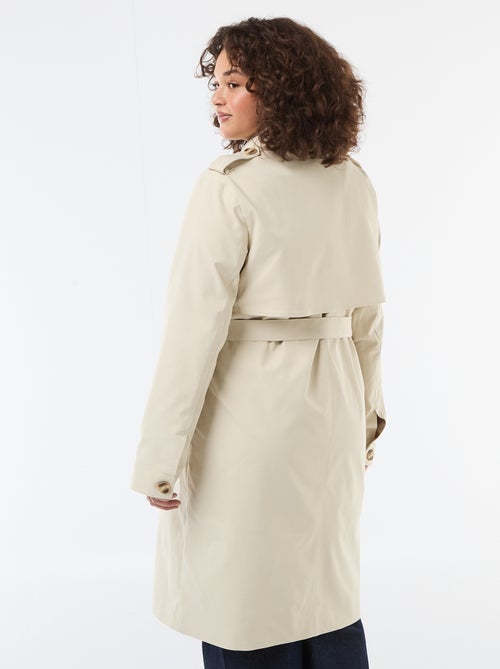 Trench midi com gola de camisa - Kiabi