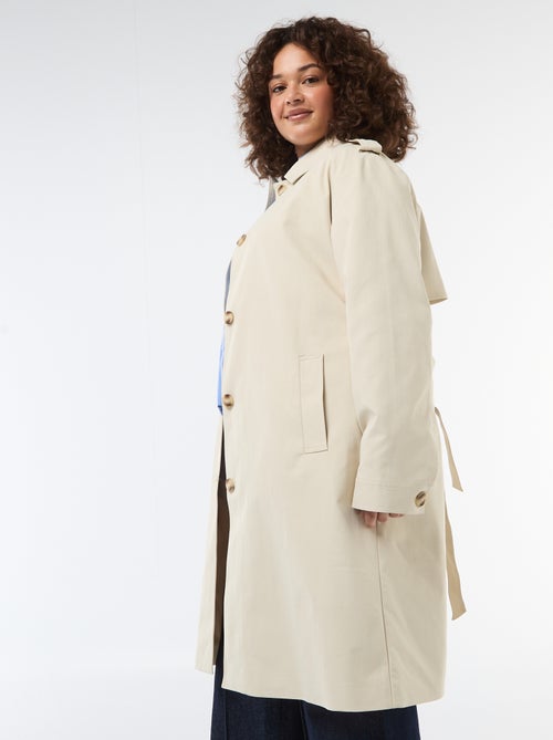 Trench midi com gola de camisa - Kiabi