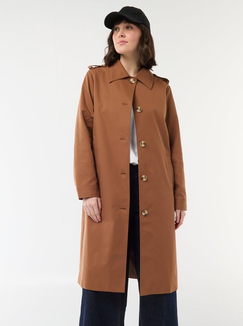Trench midi com gola de camisa - Kiabi