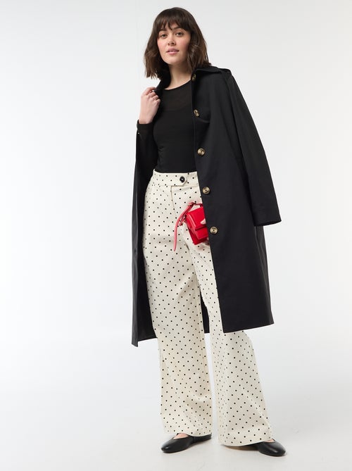 Trench midi com gola de camisa - Kiabi