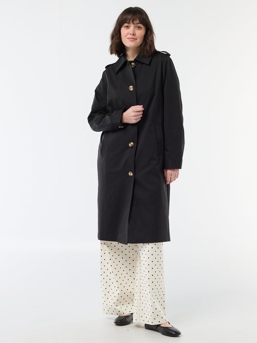 Trench midi com gola de camisa - Kiabi