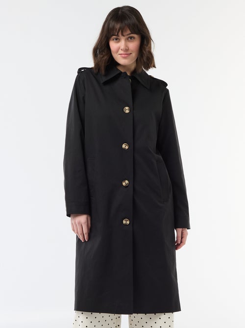 Trench midi com gola de camisa - Kiabi